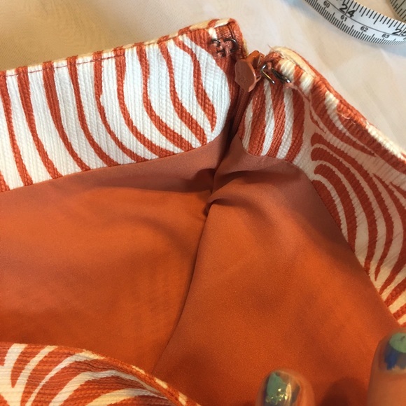 Ann Taylor burnt orange Swirl wave mod Print Mini - Picture 10 of 11